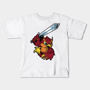 In armor with long sword - owl Kids T-Shirt